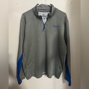 Nike Gray and Blue Men's Sweatshirt